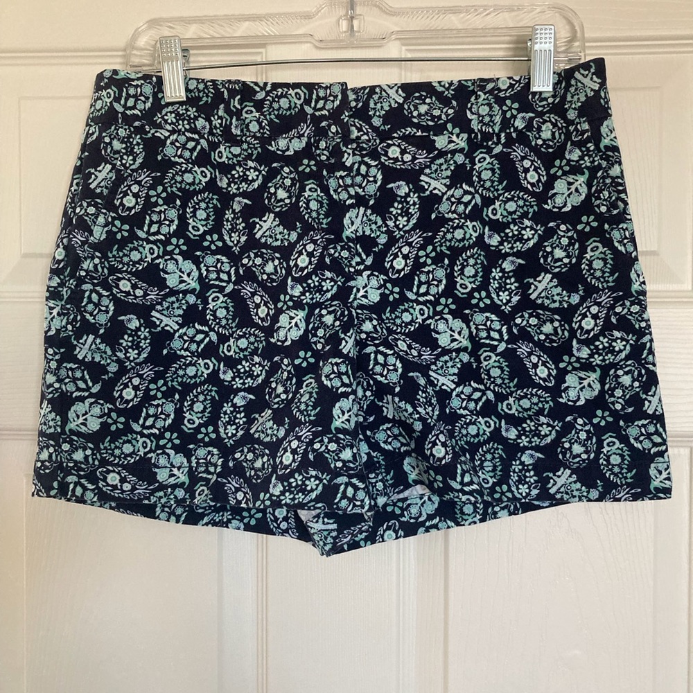 LOFT Navy print, 100% cotton shorts.  Size 4